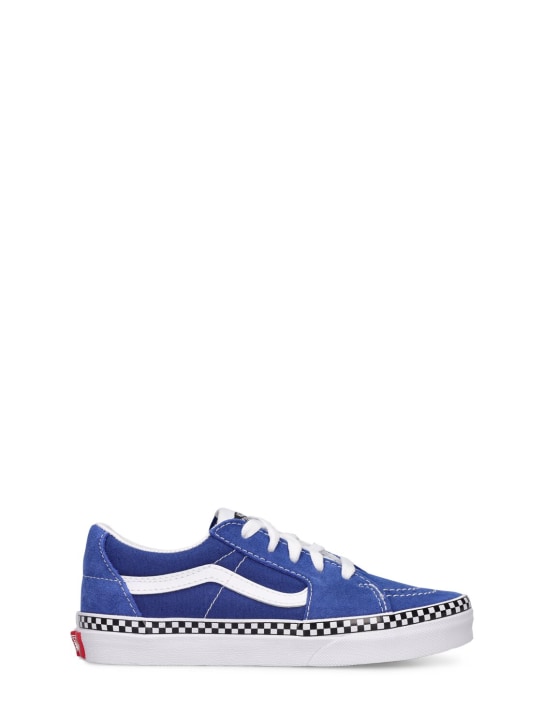 Vans: K8-Low leather lace-up sneakers - Blue - kids-girls_0 | Luisa Via Roma