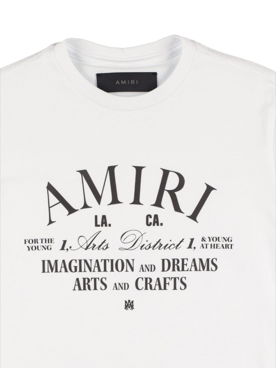 Amiri: Camiseta de jersey de algodón con logo - Blanco - kids-boys_1 | Luisa Via Roma