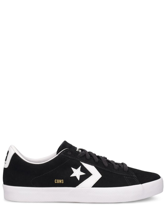 Converse: Cons Pro Leather Vulcanized sneakers - Siyah/Beyaz - men_0 | Luisa Via Roma