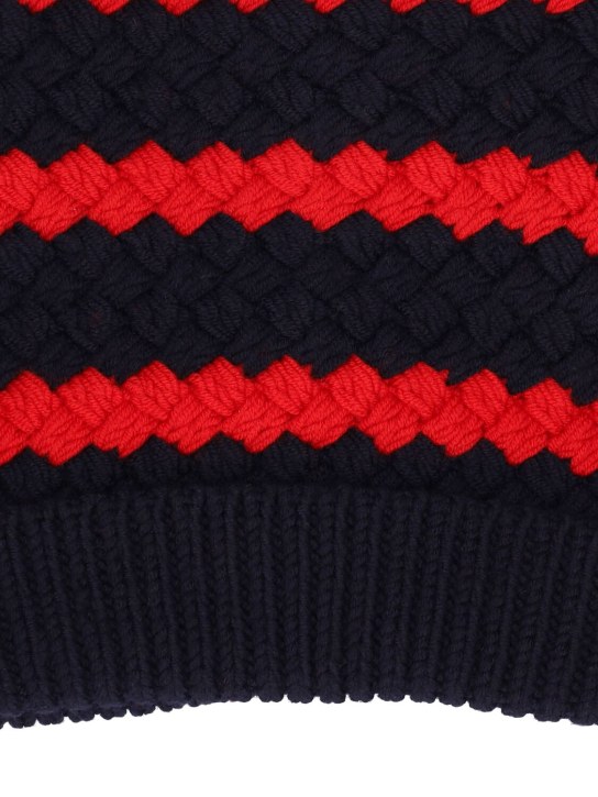 Alanui: Navigators virgin wool beanie - Navy/Red - women_1 | Luisa Via Roma