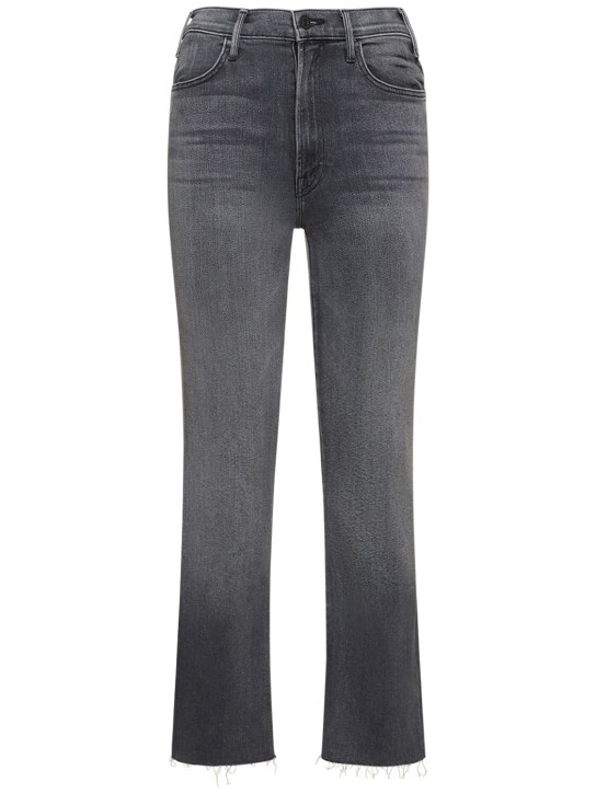 Mother: The Hustler Ankle Fray mid rise jeans - Grey - women_0 | Luisa Via Roma