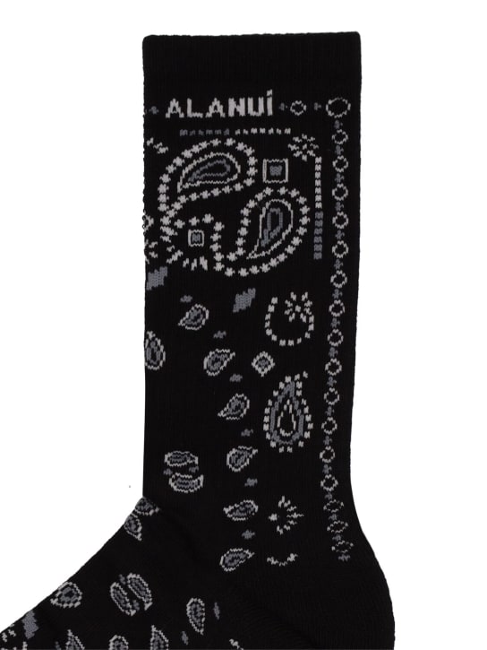 Alanui: Bandana cotton socks - Black/Multi - women_1 | Luisa Via Roma