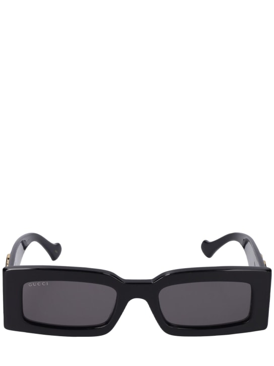 Gucci: GG1425S Rectangular acetate sunglasses - Siyah - women_0 | Luisa Via Roma