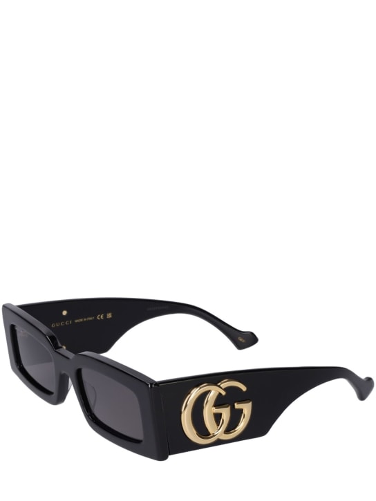 Gucci: GG1425S Rectangular acetate sunglasses - Siyah - women_1 | Luisa Via Roma