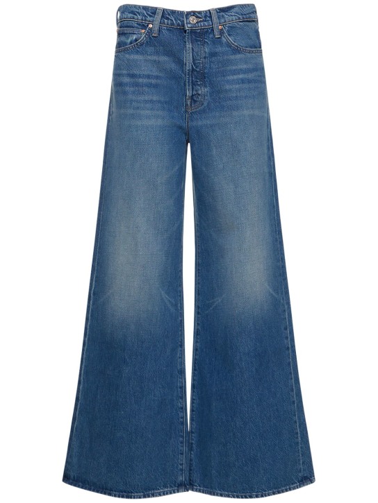 Mother: Jeans vita alta The Ditcher Roller in cotone - Blu - women_0 | Luisa Via Roma
