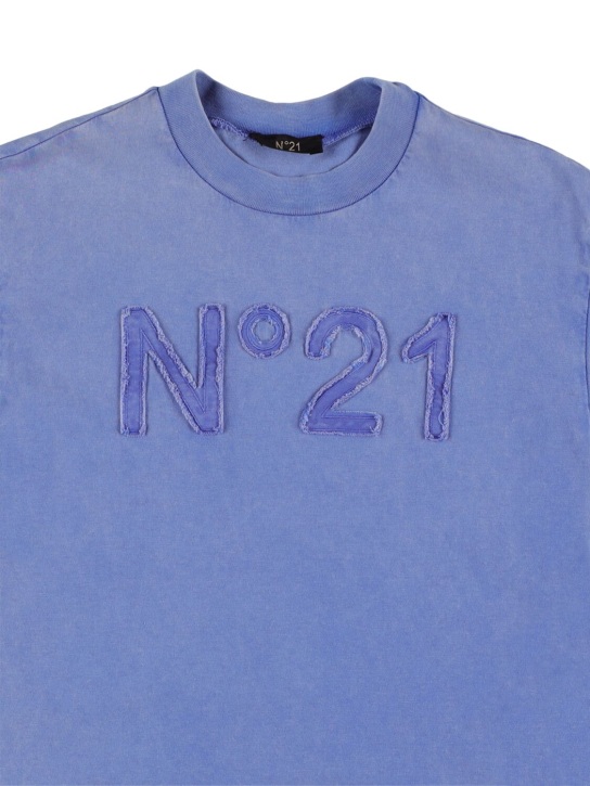 N°21: T-shirt en jersey de coton avec patch logo - kids-boys_1 | Luisa Via Roma
