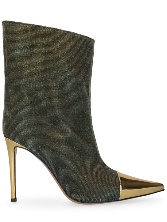 Alexandre Vauthier: 105mm Lurex & leather boots - Khaki/Gold - women_0 | Luisa Via Roma