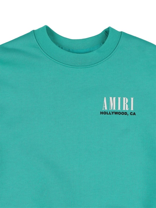 Amiri: Logo印花棉质卫衣 - 蓝绿色 - kids-boys_1 | Luisa Via Roma