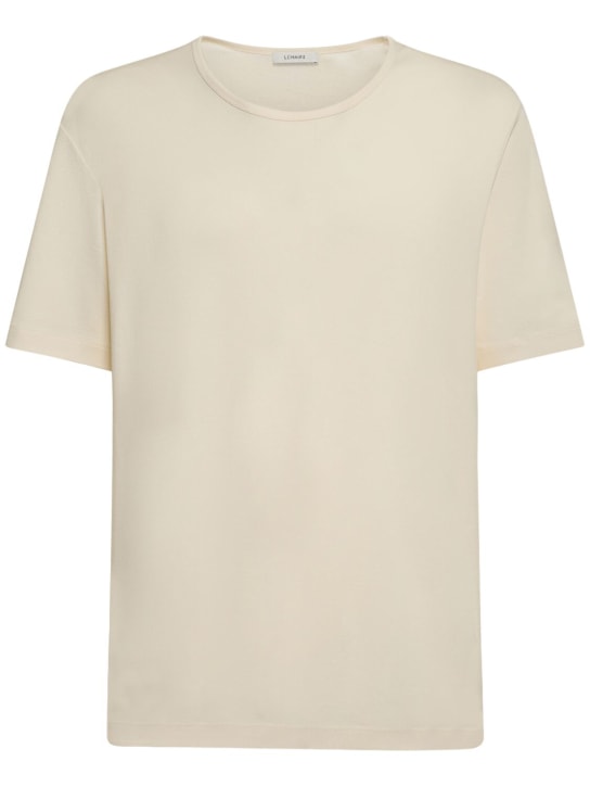 Lemaire: Cotton jersey t-shirt - Cream - men_0 | Luisa Via Roma