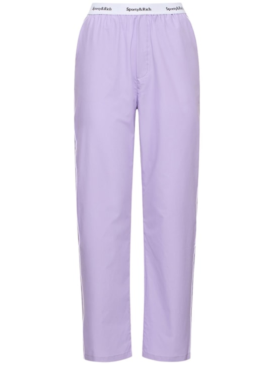 Sporty & Rich: Pantalon de pyjama à logo - Violet - women_0 | Luisa Via Roma