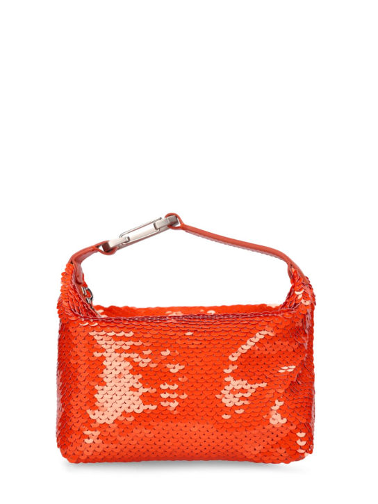 EÉRA: Moon sequined leather top handle bag - Orange - women_0 | Luisa Via Roma