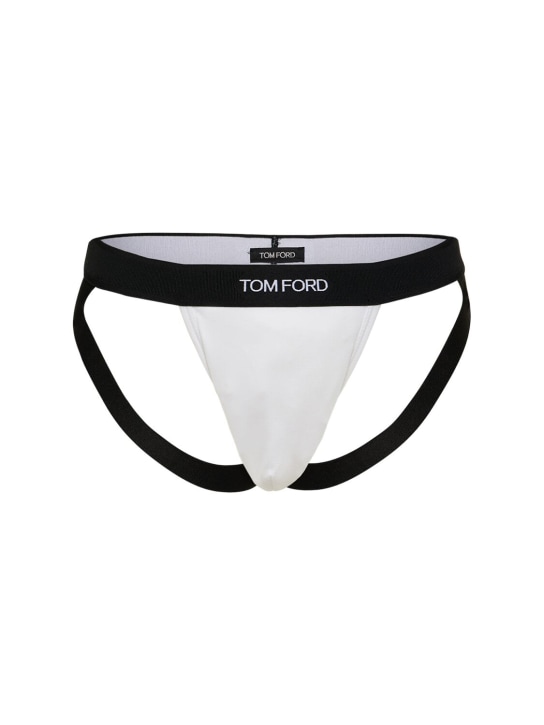 Tom Ford: Sportarmband aus Baumwolljersey - Weiß - men_0 | Luisa Via Roma