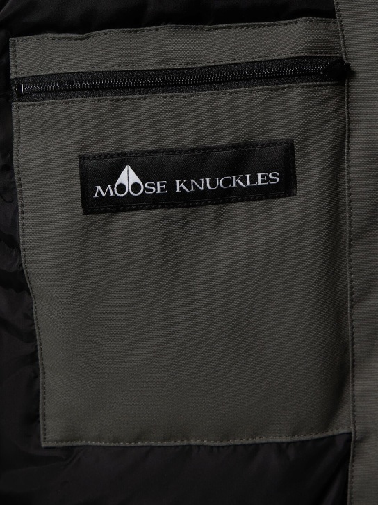 Moose Knuckles: Ballistic cotton down bomber w/ fur trim - men_3 | Luisa Via Roma