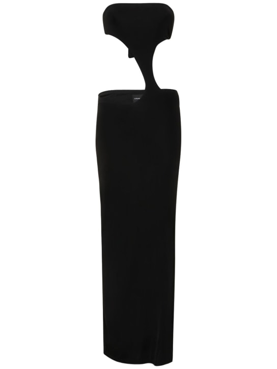 Louisa Ballou: Carve stretch viscose long dress - Black - women_0 | Luisa Via Roma