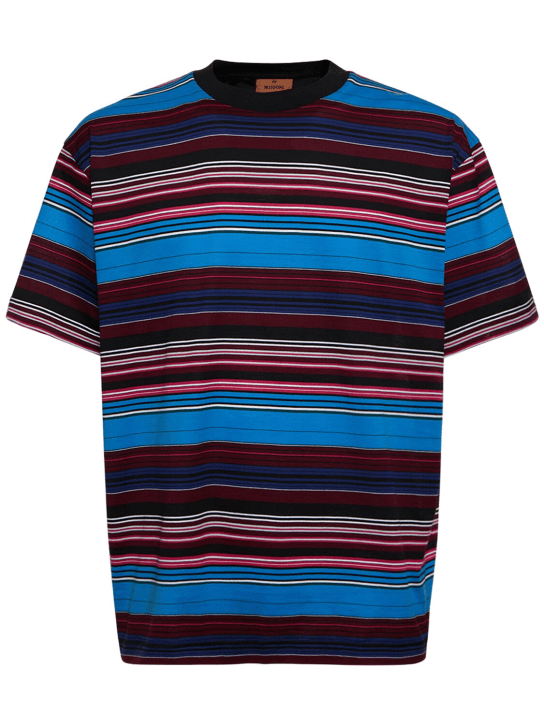 Missoni: Striped cotton jersey t-shirt - Black/Multi - men_0 | Luisa Via Roma