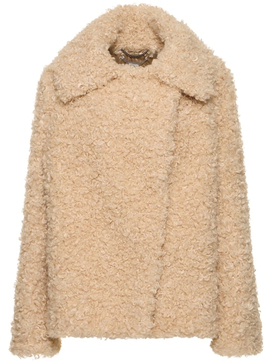Stella McCartney: Faux fur single breasted jacket - Oat - women_0 | Luisa Via Roma