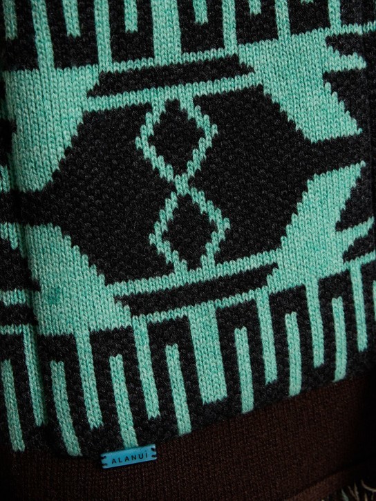 Alanui: Icon jacquard cashmere knit cardigan - Chalk/Chocolate - men_1 | Luisa Via Roma