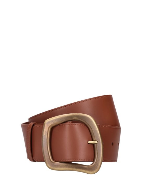Gabriela Hearst: Large Simone leather belt - Cognac - women_0 | Luisa Via Roma
