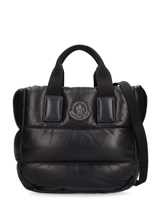 Moncler: Mini Caradoc quilted leather bag - Black - women_0 | Luisa Via Roma