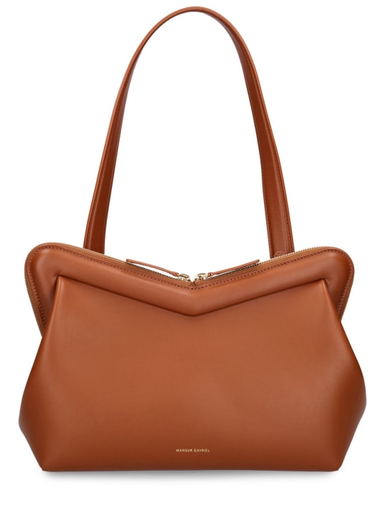 Mansur Gavriel: Medium Frame smooth leather shoulder bag - Camel - women_0 | Luisa Via Roma