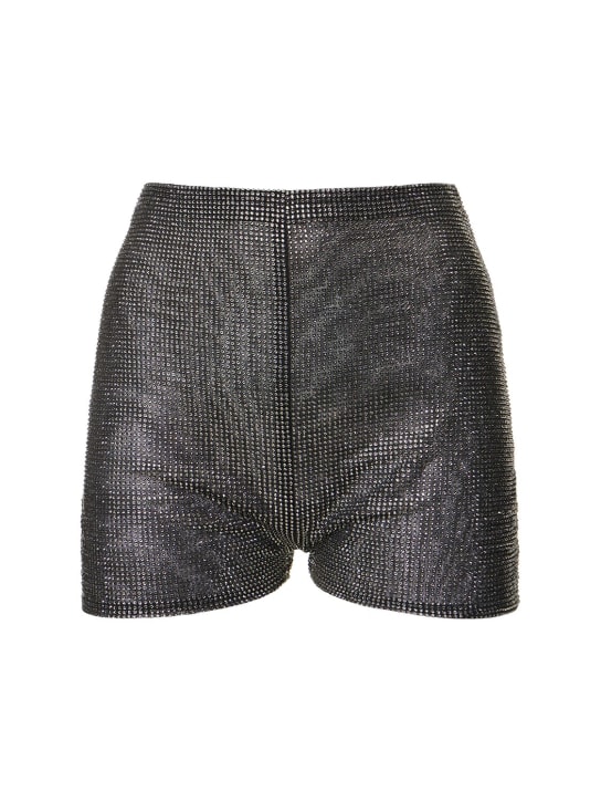 Giuseppe Di Morabito: Crystal embellished mini shorts - Black - women_0 | Luisa Via Roma
