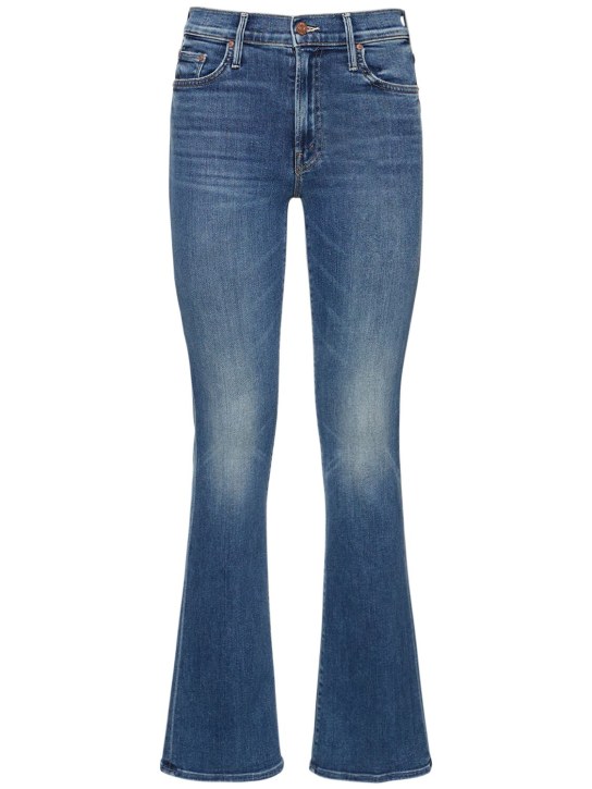 Mother: The Outsider Sneak mid rise cotton jeans - Blue - women_0 | Luisa Via Roma