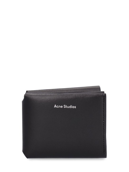 Acne Studios: Fold皮革钱包 - 黑色 - men_0 | Luisa Via Roma
