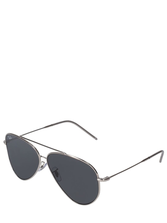 Ray-Ban: Aviator Reverse metal sunglasses - Silver/Grey - men_1 | Luisa Via Roma