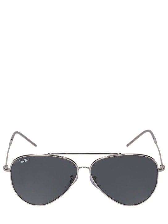 Ray-Ban: Aviator Reverse metal sunglasses - Silver/Grey - women_0 | Luisa Via Roma