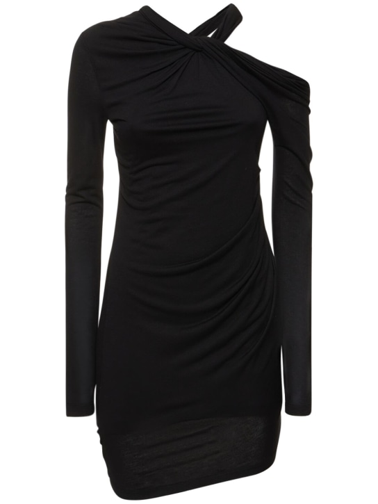 Helmut Lang: Vestido midi de jersey de viscosa - Negro - women_0 | Luisa Via Roma