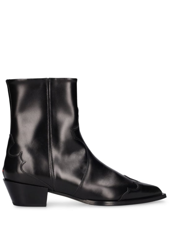 Aeyde: 40mm Hester leather ankle boots - Black - women_0 | Luisa Via Roma