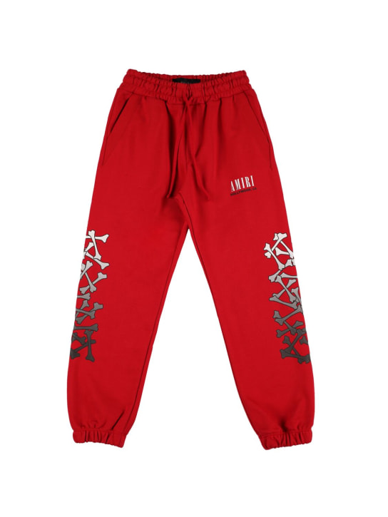 Amiri: Printed cotton sweatpants - Red - kids-boys_0 | Luisa Via Roma