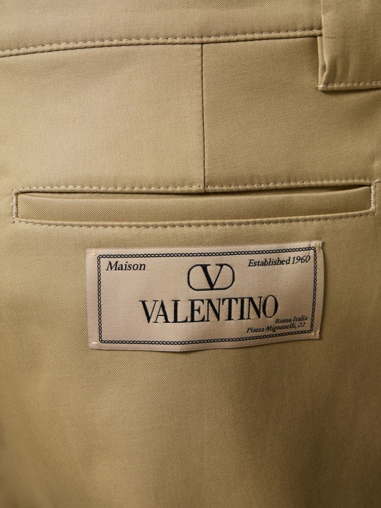 Valentino: Pantaloni dritti in cotone - Sabbia - men_1 | Luisa Via Roma