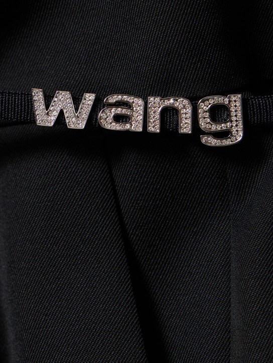 Alexander Wang: Embellished low waist g-string pants - Siyah - women_1 | Luisa Via Roma