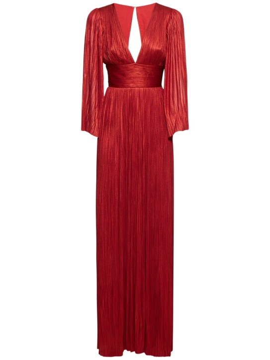 Maria Lucia Hohan: Pandora silk tulle long dress - Salsa Red - women_0 | Luisa Via Roma