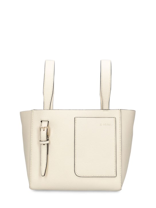 Valextra: Mini Bucket leather top handle bag - Pergamena - women_0 | Luisa Via Roma