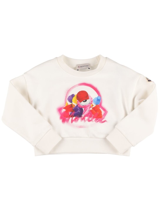 Moncler: Sweatshirt aus Baumwolle - Natural - kids-girls_0 | Luisa Via Roma