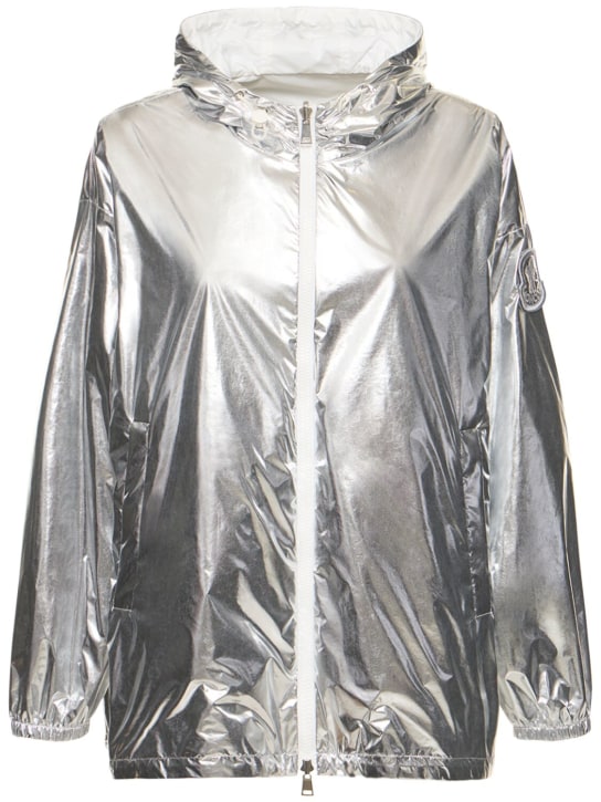 Moncler: Jubba coated nylon rain jacket - Silver - women_0 | Luisa Via Roma