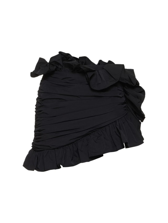 Area: Ruffled nylon mini skirt - Black - women_0 | Luisa Via Roma