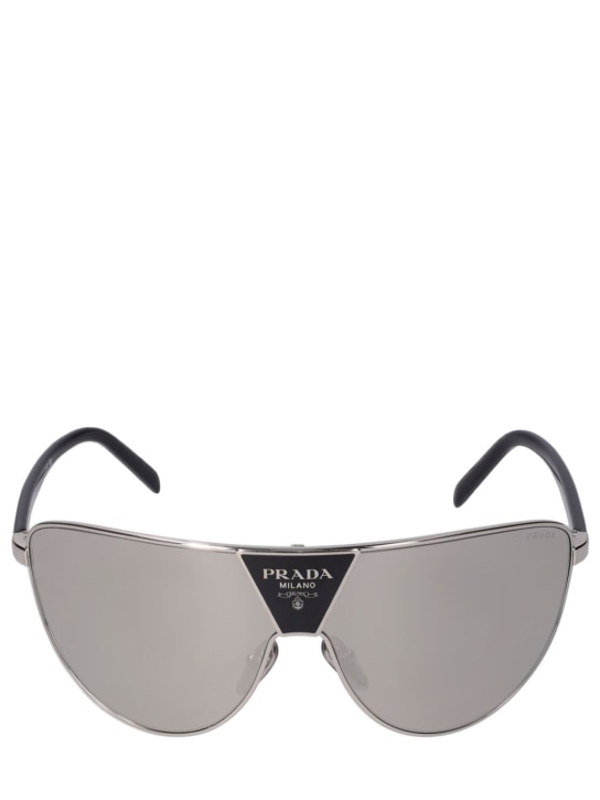 Prada: Catwalk pilot metal sunglasses - Black/Grey - men_0 | Luisa Via Roma