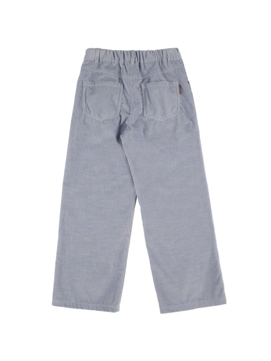 Brunello Cucinelli: Pantalones de pana de algodón - Azul Claro - kids-girls_1 | Luisa Via Roma