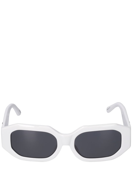 The Attico: Blake squared acetate sunglasses - White/Grey - women_0 | Luisa Via Roma