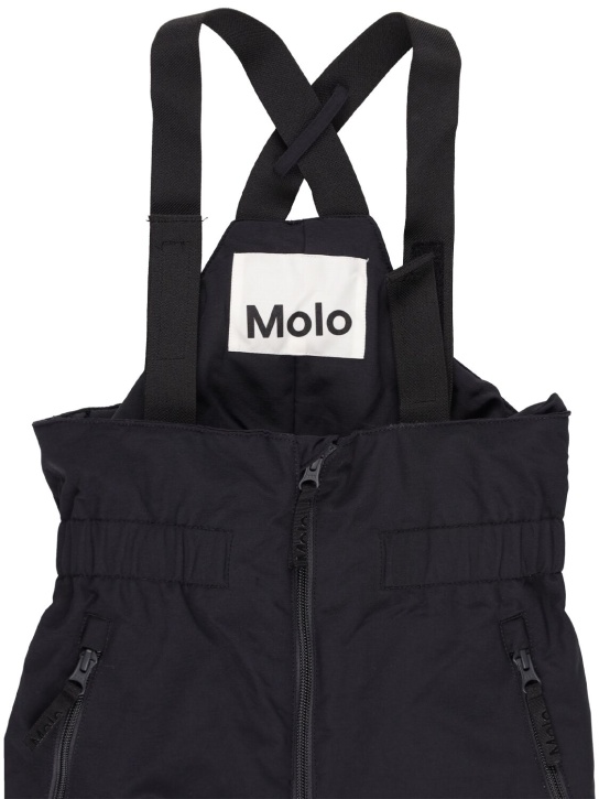 Molo: Recycled nylon blend ski overalls - Black - kids-girls_1 | Luisa Via Roma