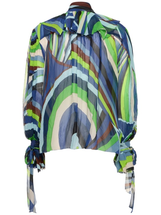 Pucci: Iride印花真丝雪纺衬衫 - 多色 - women_4 | Luisa Via Roma