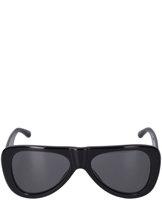 The Attico: Edie acetate aviator sunglasses - Black/Grey - women_0 | Luisa Via Roma