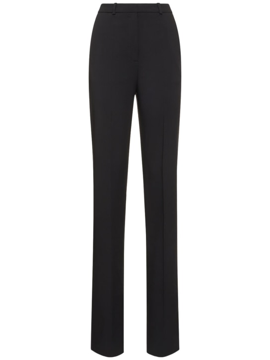 Mach & Mach: Classic羊毛混纺直筒裤 - 黑色 - women_0 | Luisa Via Roma