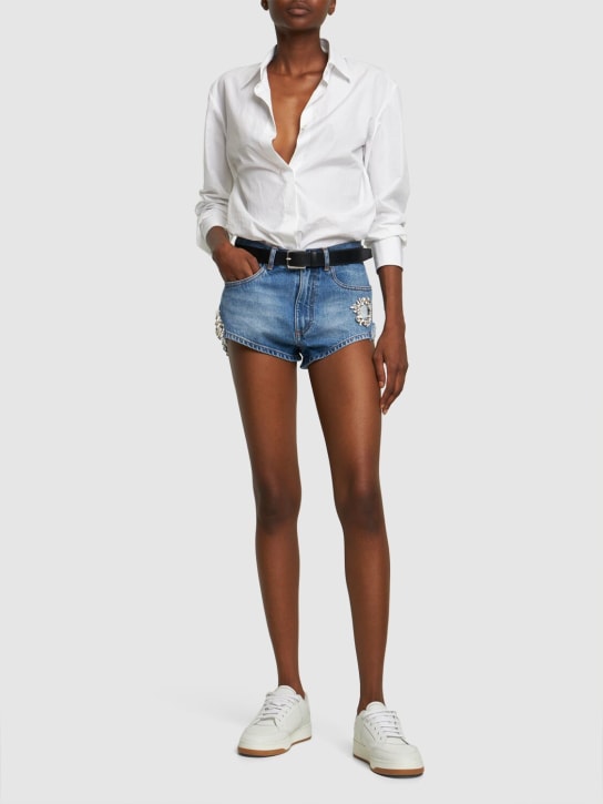 Area: Embellished denim hot shorts - Mavi - women_1 | Luisa Via Roma