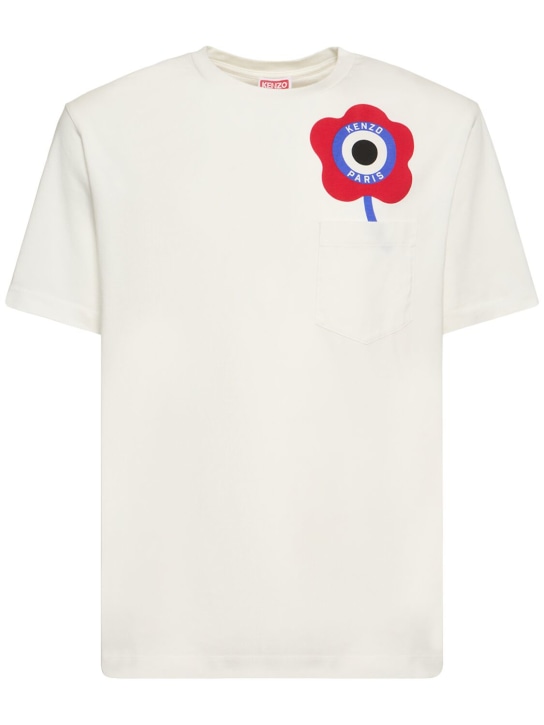 Kenzo Paris: T-shirt Target in jersey di cotone - Off White - men_0 | Luisa Via Roma