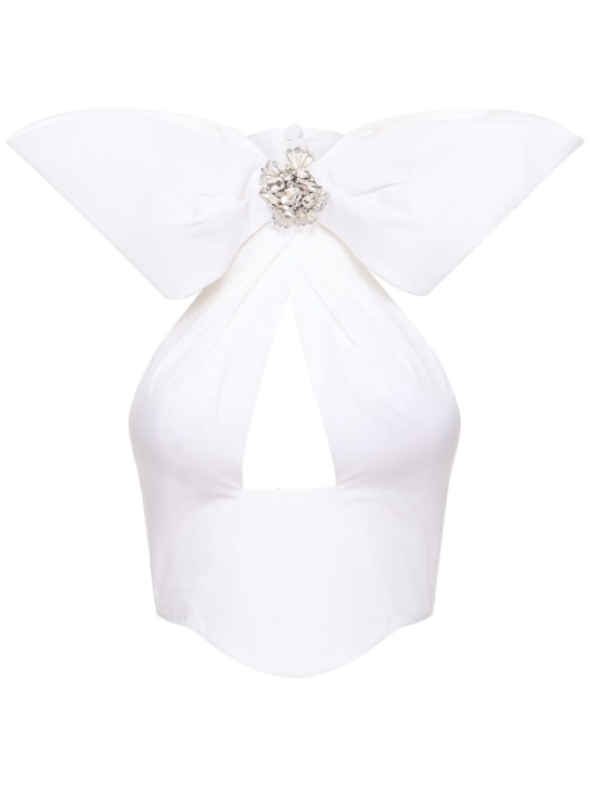 Area: Top halter de algodón con lazo - Blanco - women_0 | Luisa Via Roma