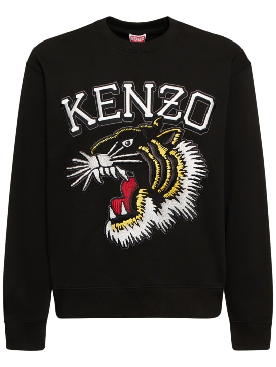 Kenzo Paris: Tiger embroidered cotton sweatshirt - men_0 | Luisa Via Roma